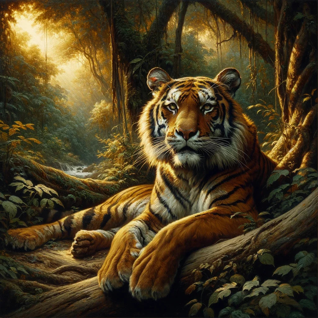 Jungle Repose Tiger Cotton Cushion