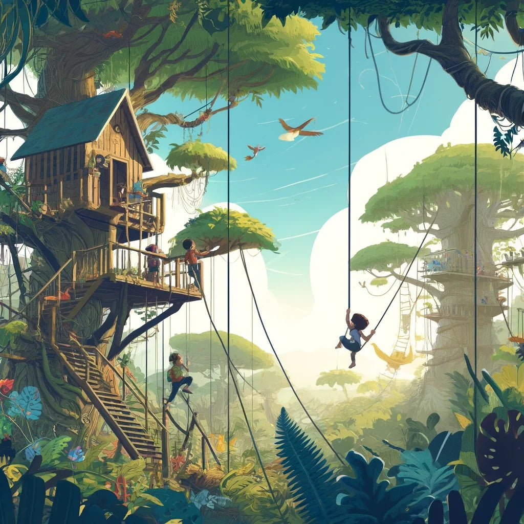 Jungle Treehouse Adventure Canvas