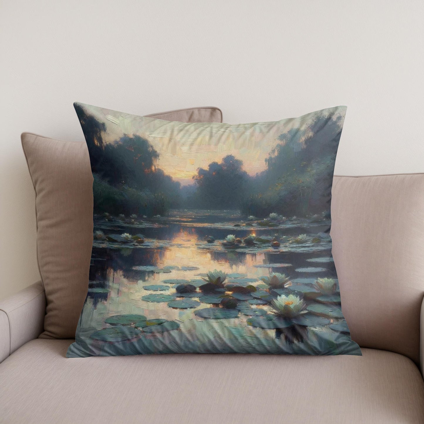Evening Lilies Cotton Cushion