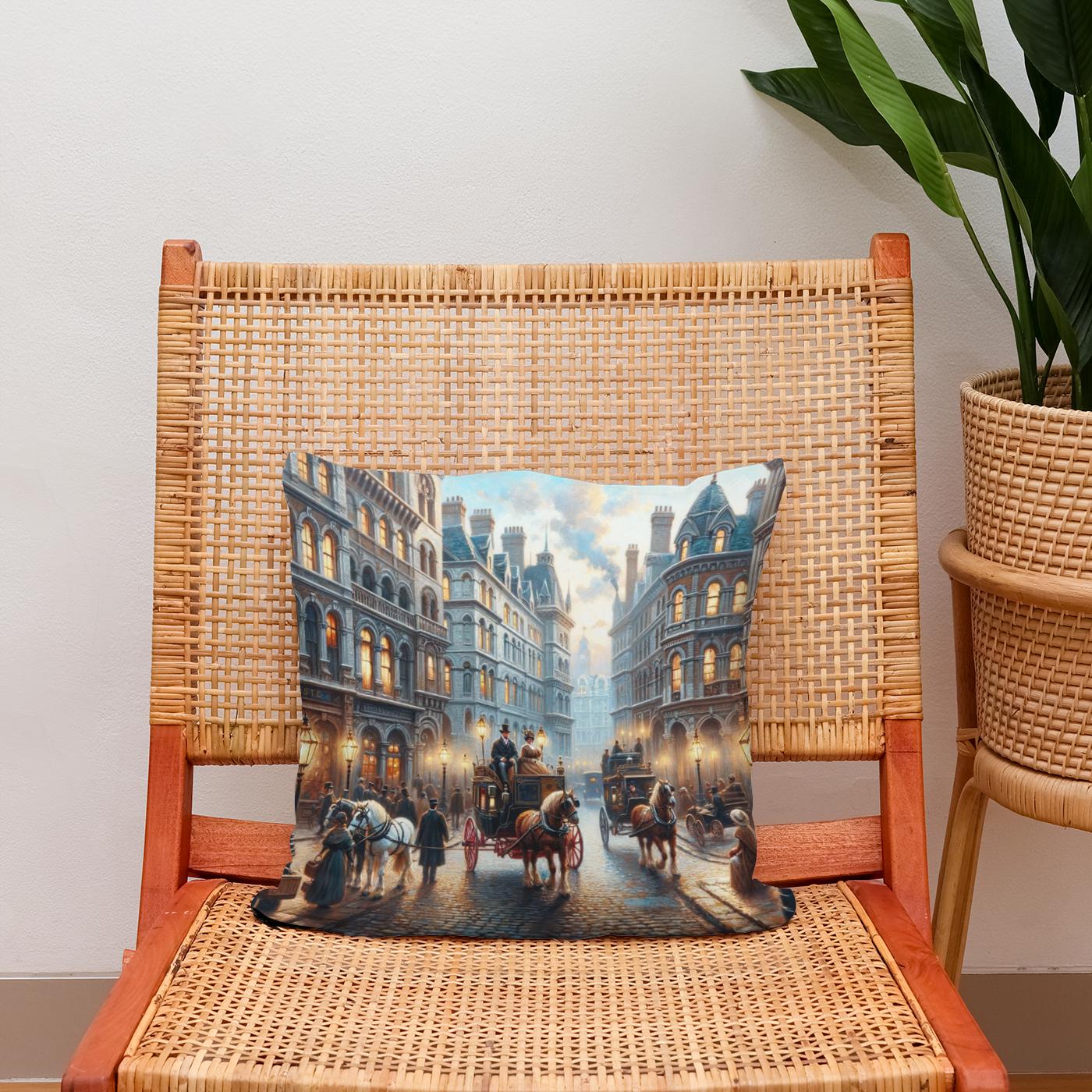 Victorian London Vista Cotton Cushion