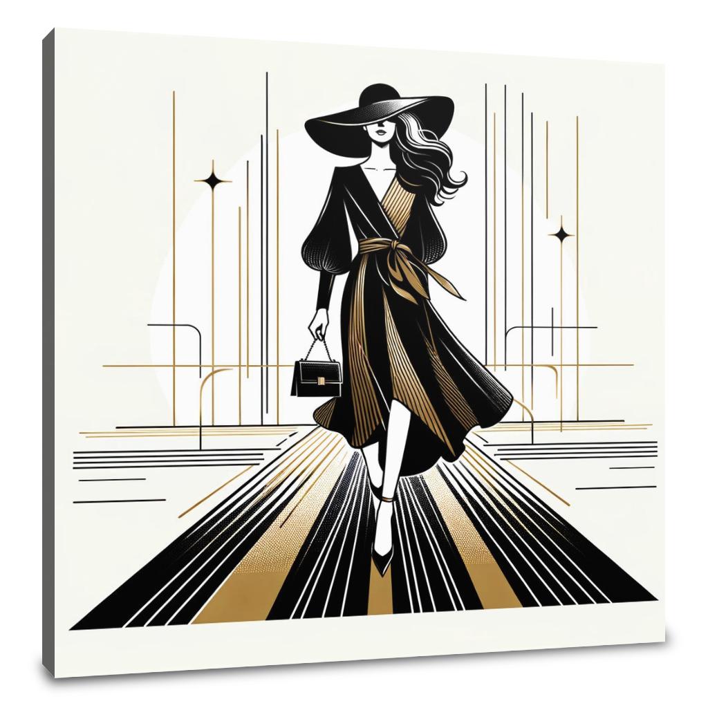 Catwalk Elegance Unveiled Canvas