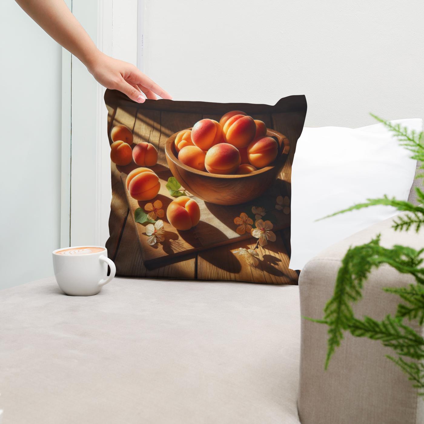 Sunlit Apricots Cotton Cushion
