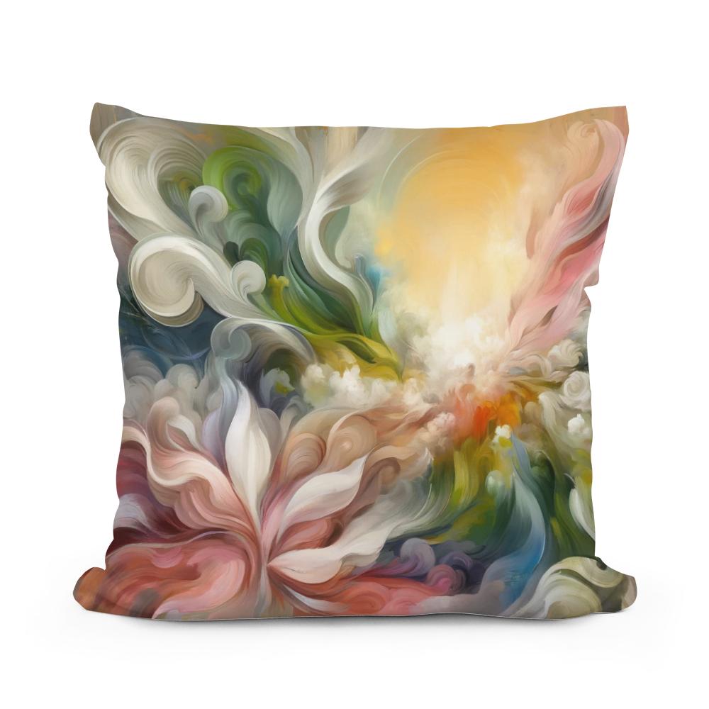 Spring Renewal Abstract Cotton Cushion