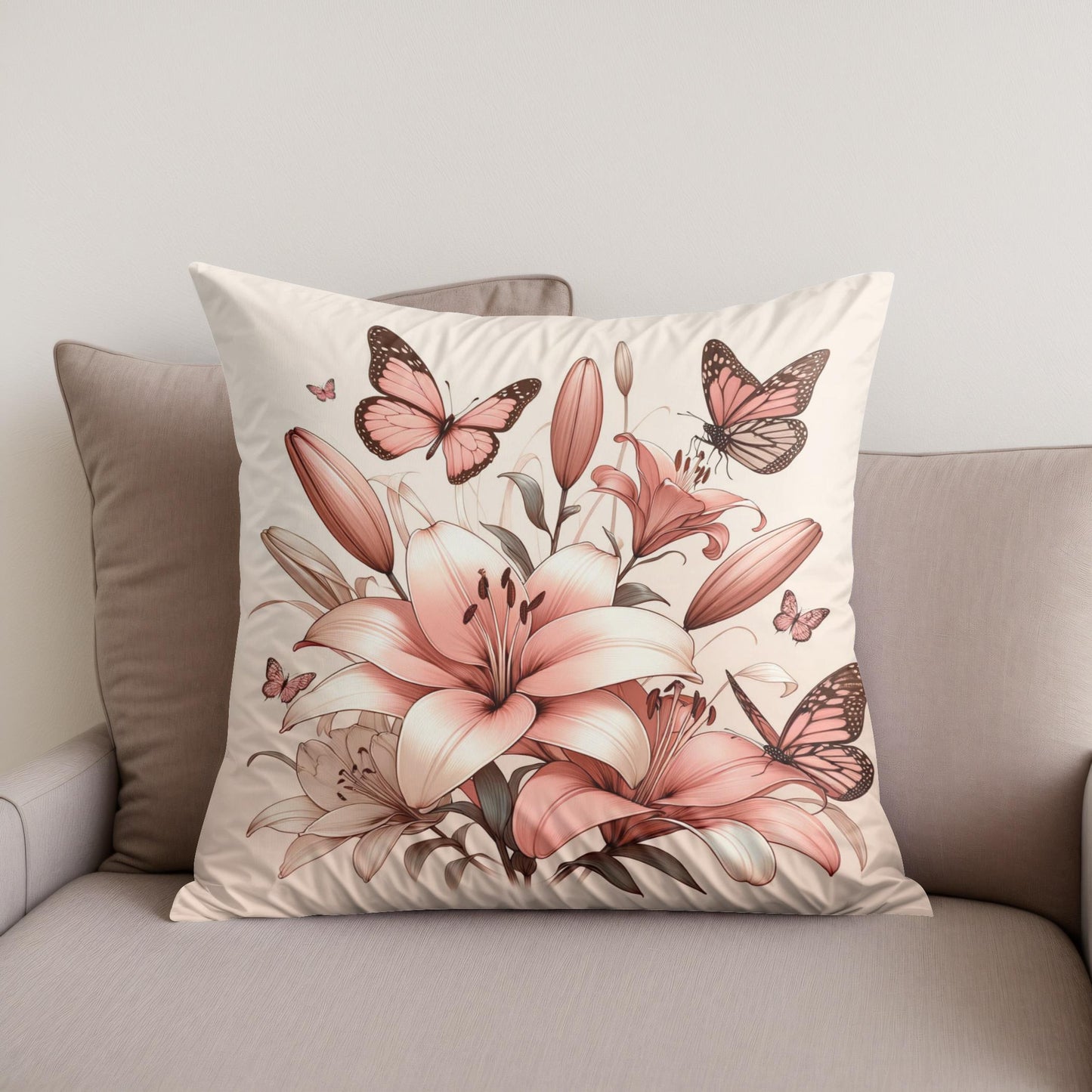 Blush Lily Whispers Cotton Cushion
