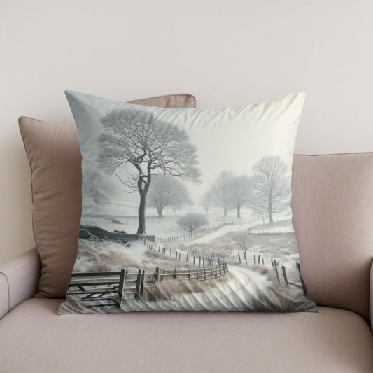 Winter Countryside Cotton Cushion