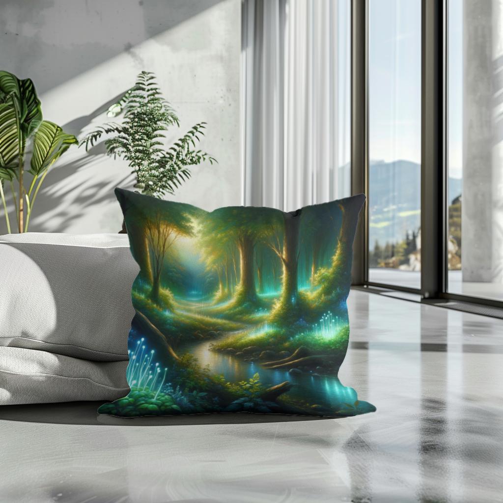 Enchanted Glade Forest Cotton Cushion