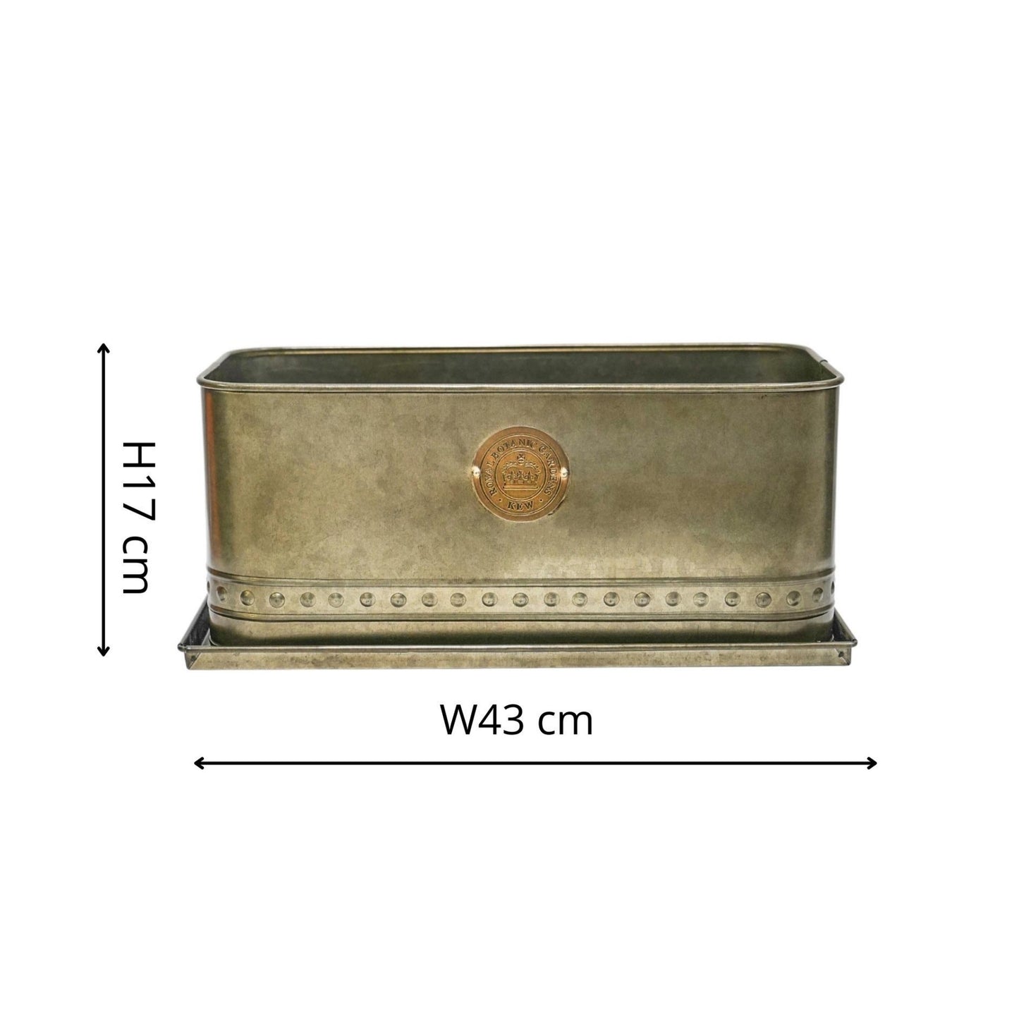 TheFoalyard Ivyline Kew Royal Botanic Gardens Aged Brass Regency Outdoor Trough Planter