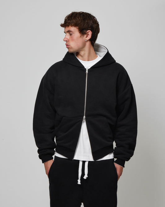 GREY/BLACK REVERSIBLE ZIP HOODIE