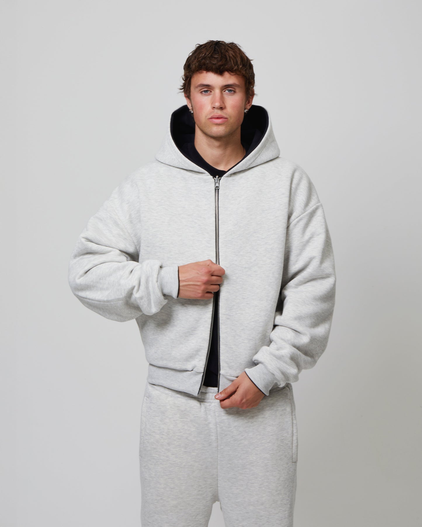 GREY/BLACK REVERSIBLE ZIP HOODIE