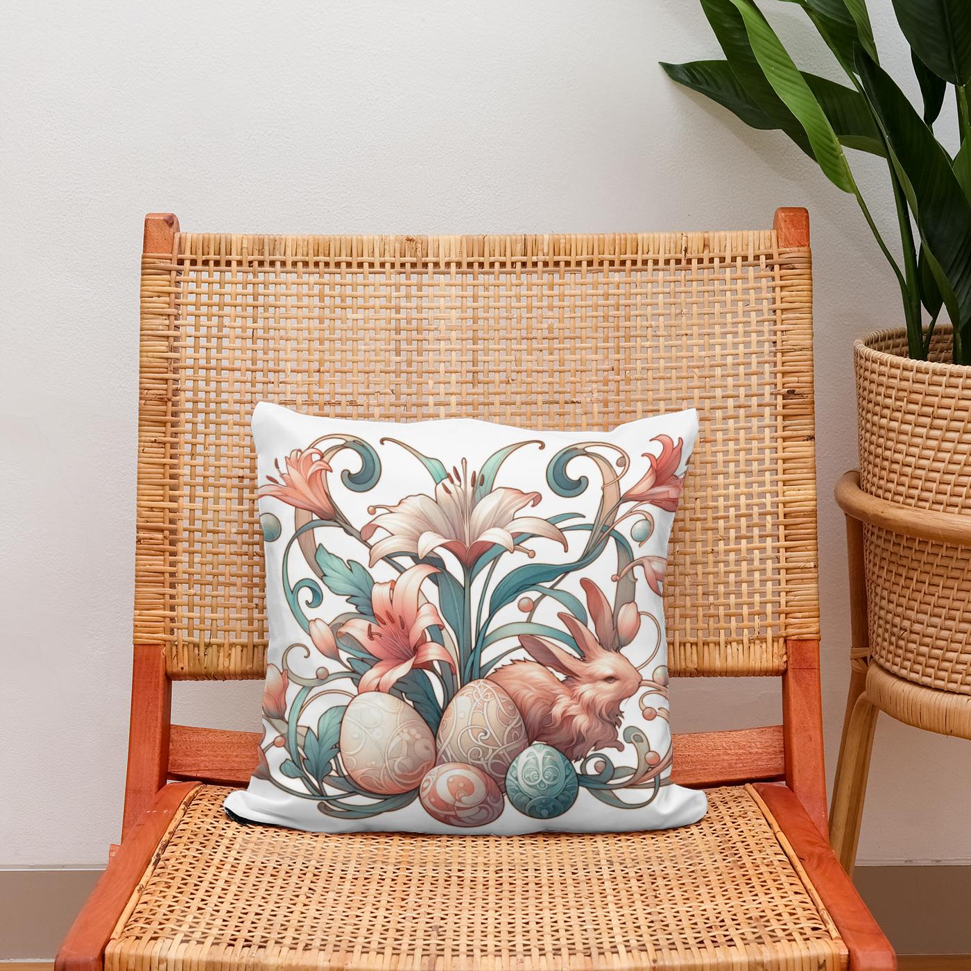 Nouveau Easter Whimsy Cotton Cushion