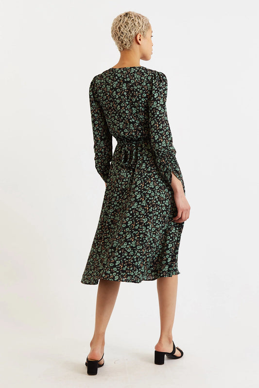 Kathlyn Fleur Vert Print Long Sleeve Midi Dress