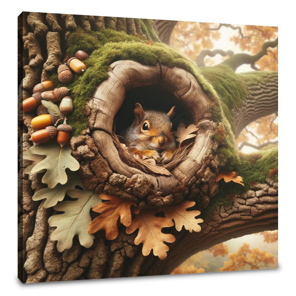 Autumn Squirrel Hollow Canvas