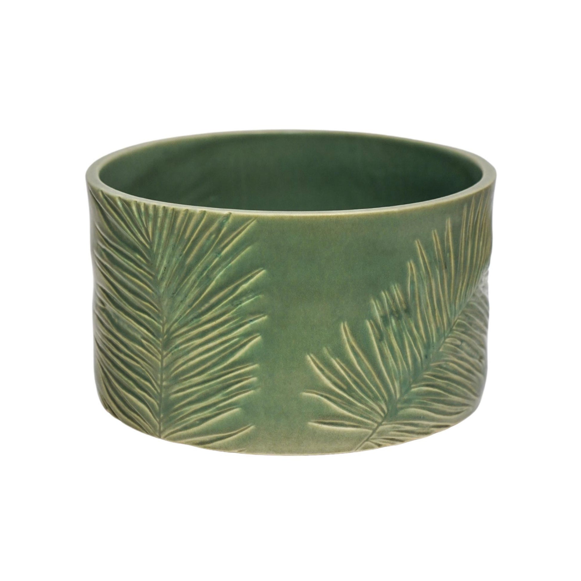 TheFoalyard Ivyline Kew Royal Botanic Gardens Stoneware Sago Palm Bowl Olive