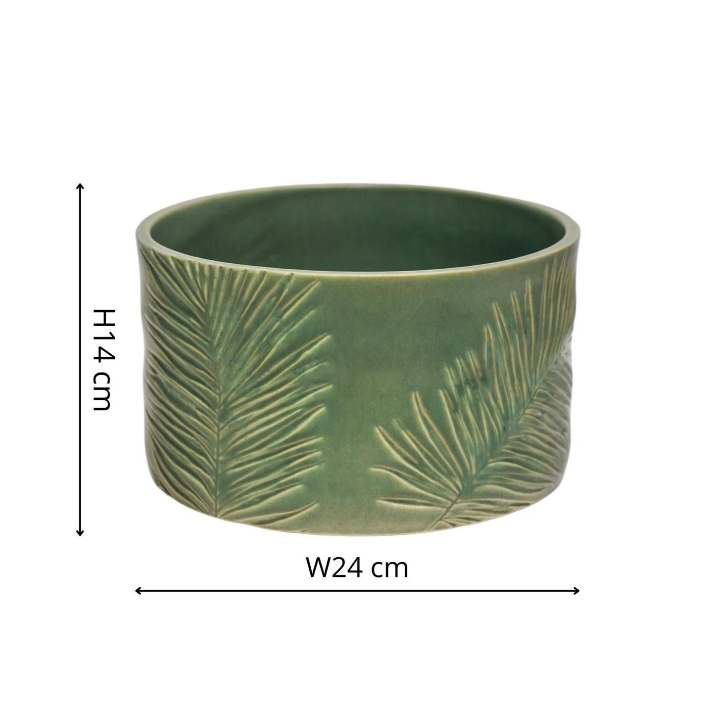 TheFoalyard Ivyline Kew Royal Botanic Gardens Stoneware Sago Palm Bowl Olive