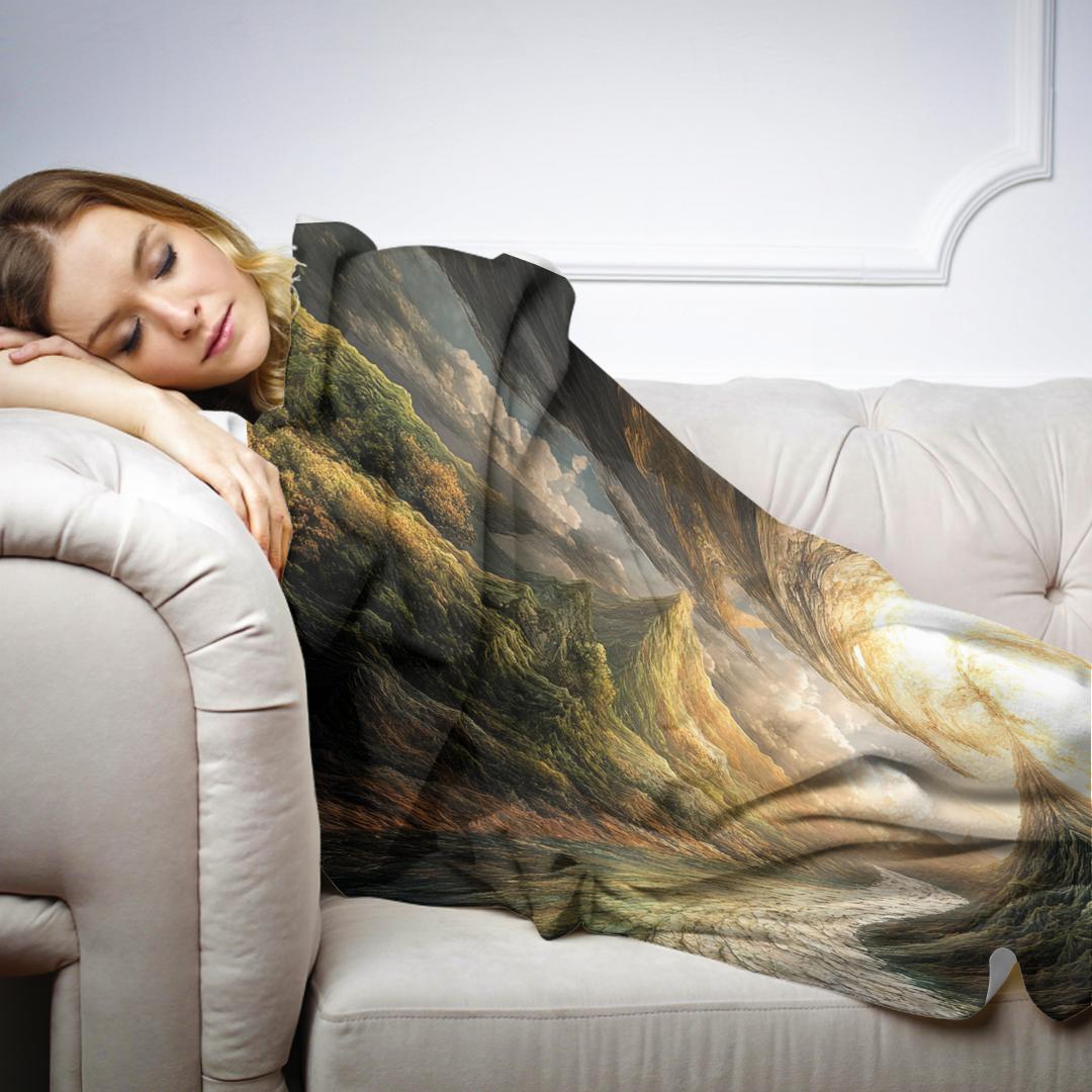 Geometric River Reverie Blanket