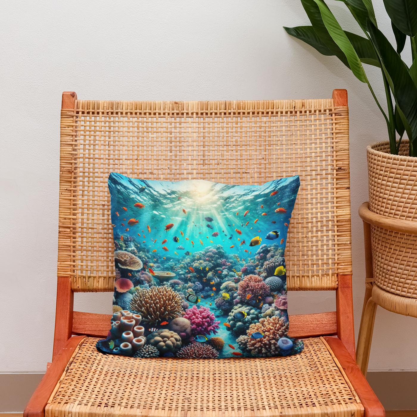 Coral Reef Paradise Cotton Cushion
