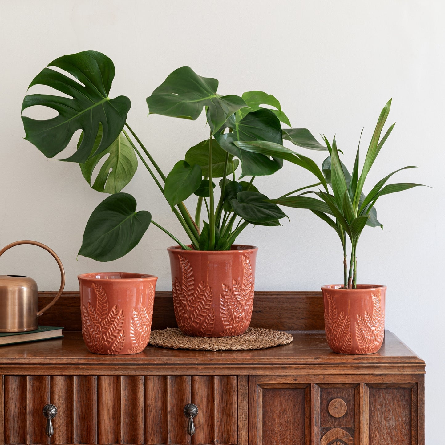 TheFoalyard Ivyline Kew Royal Botanic Gardens Embossed Fern Rust Planter