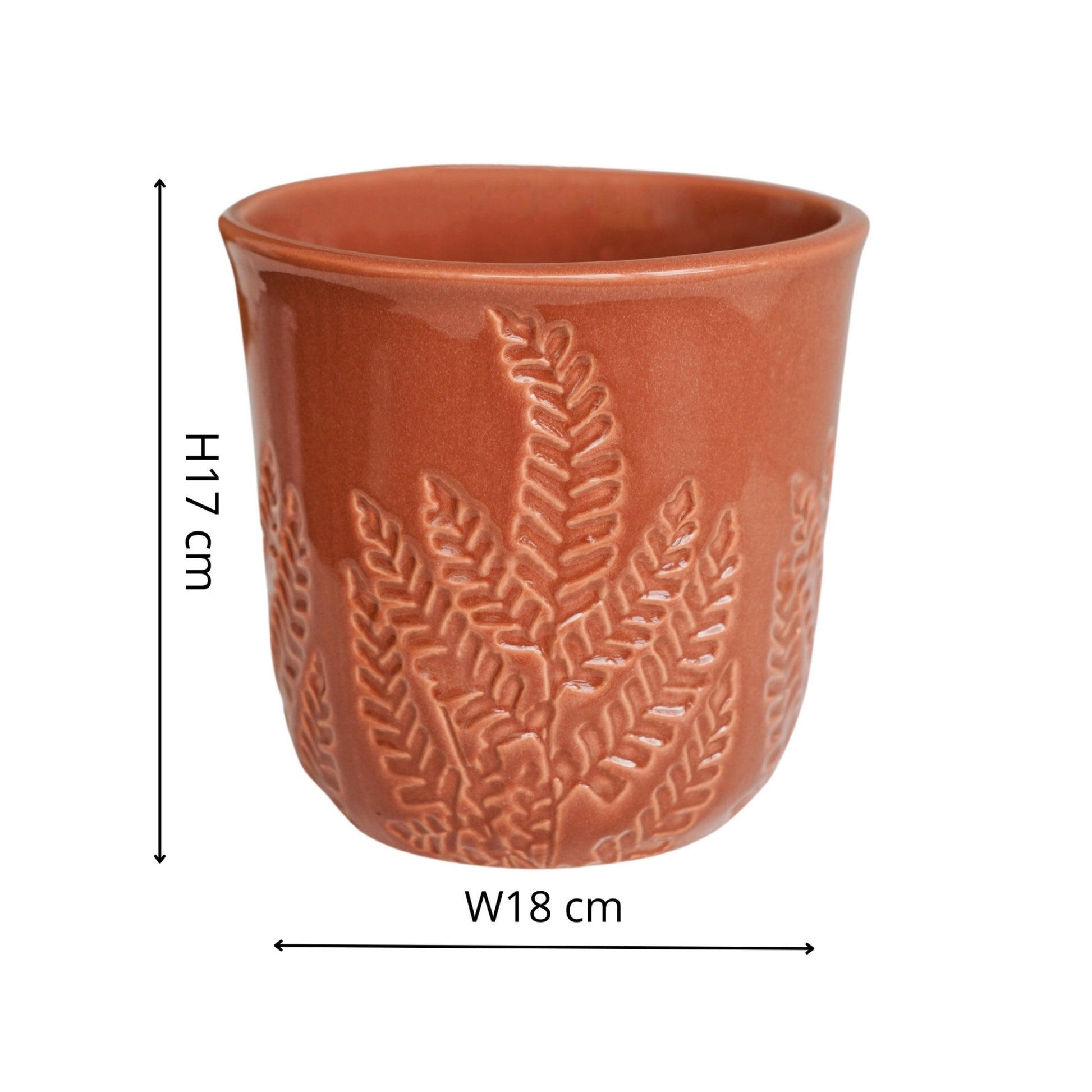 TheFoalyard Ivyline Kew Royal Botanic Gardens Embossed Fern Rust Planter