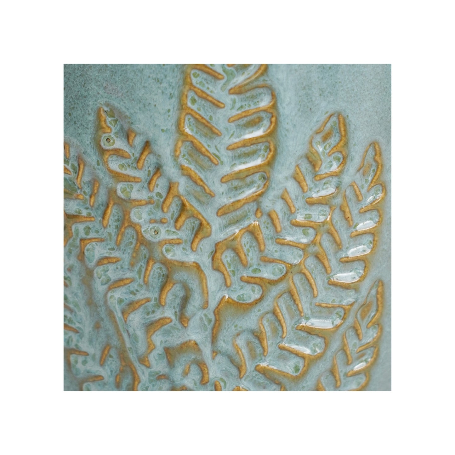 TheFoalyard Ivyline Kew Royal Botanic Gardens Embossed Fern Teal Planter