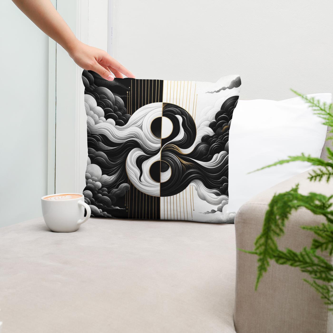 Harmony in Contrast Cotton Cushion