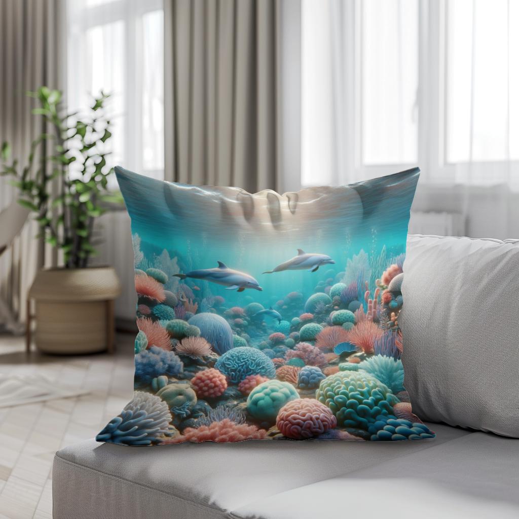 Mystic Seascape Cotton Cushion