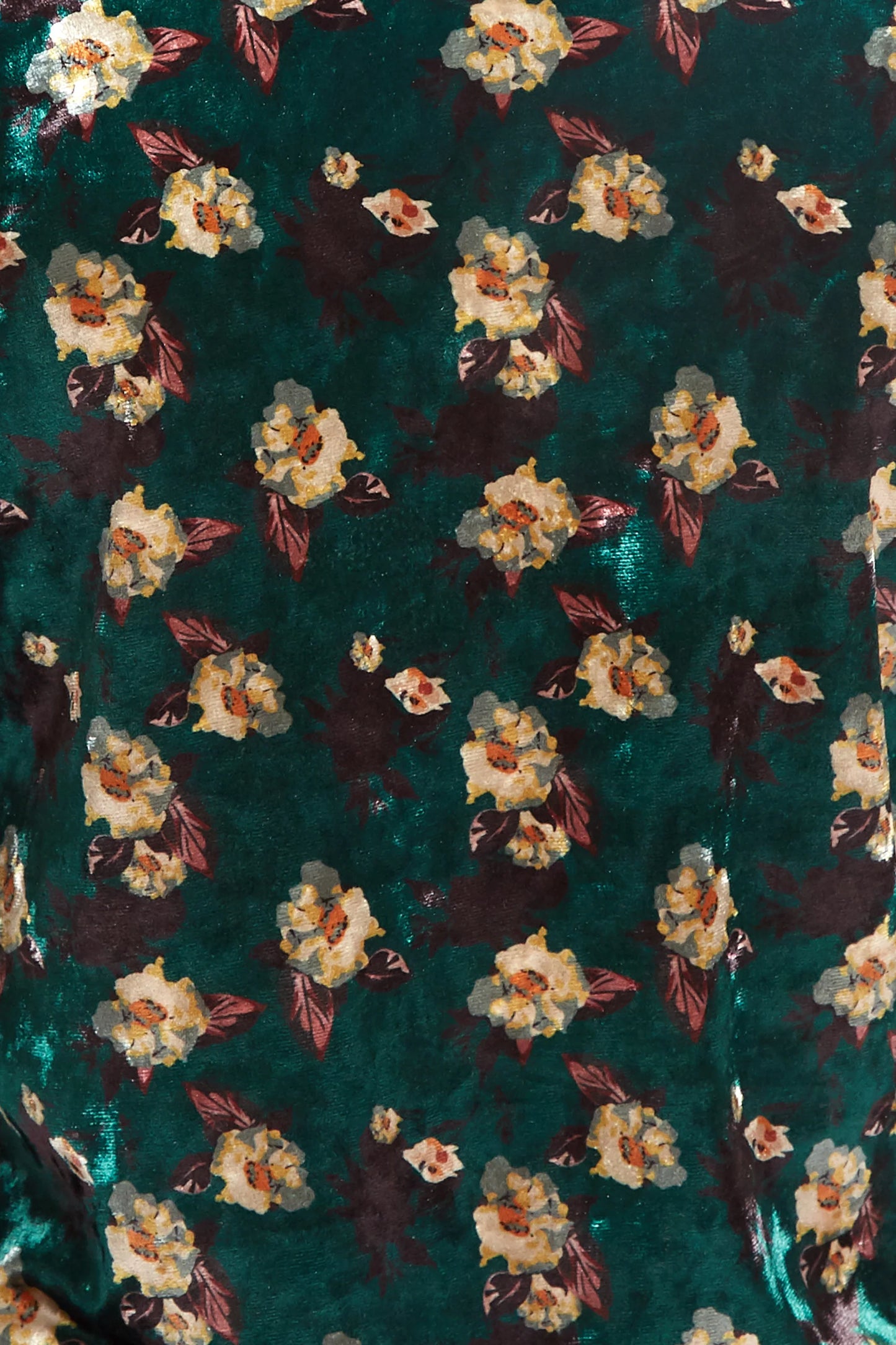 Louche Annalise Paintbrush Print Velvet V Neck Mini Dress