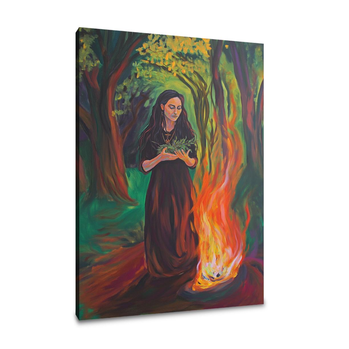 Bealtaine Priestess Offering Canvas