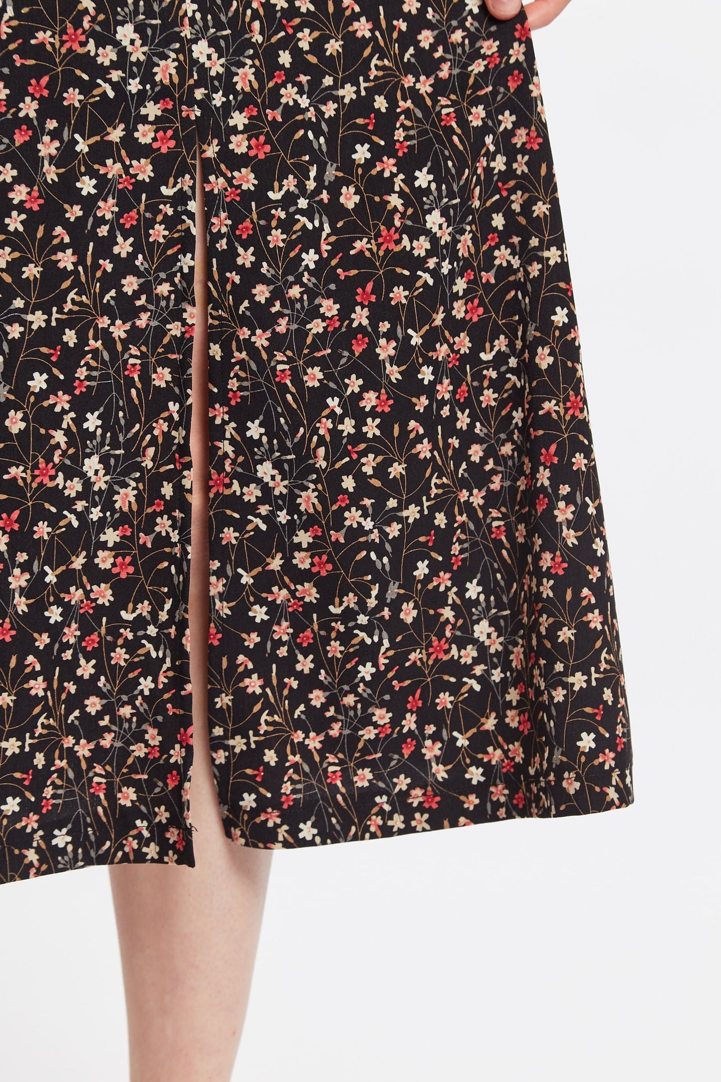 Louche Kiyo Wax Flower Print Midi Skirt