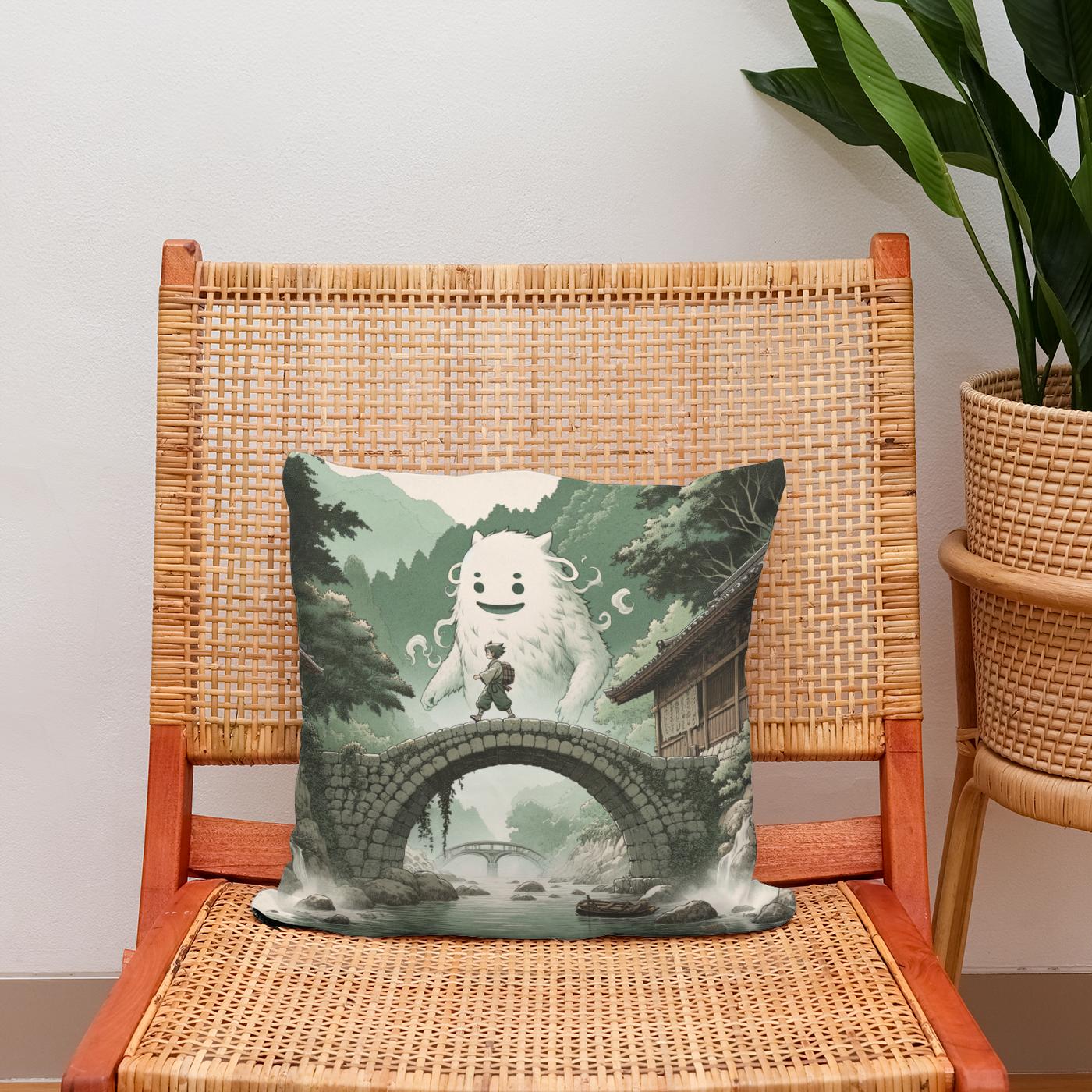 Guardian Yokai Bridge Cotton Cushion