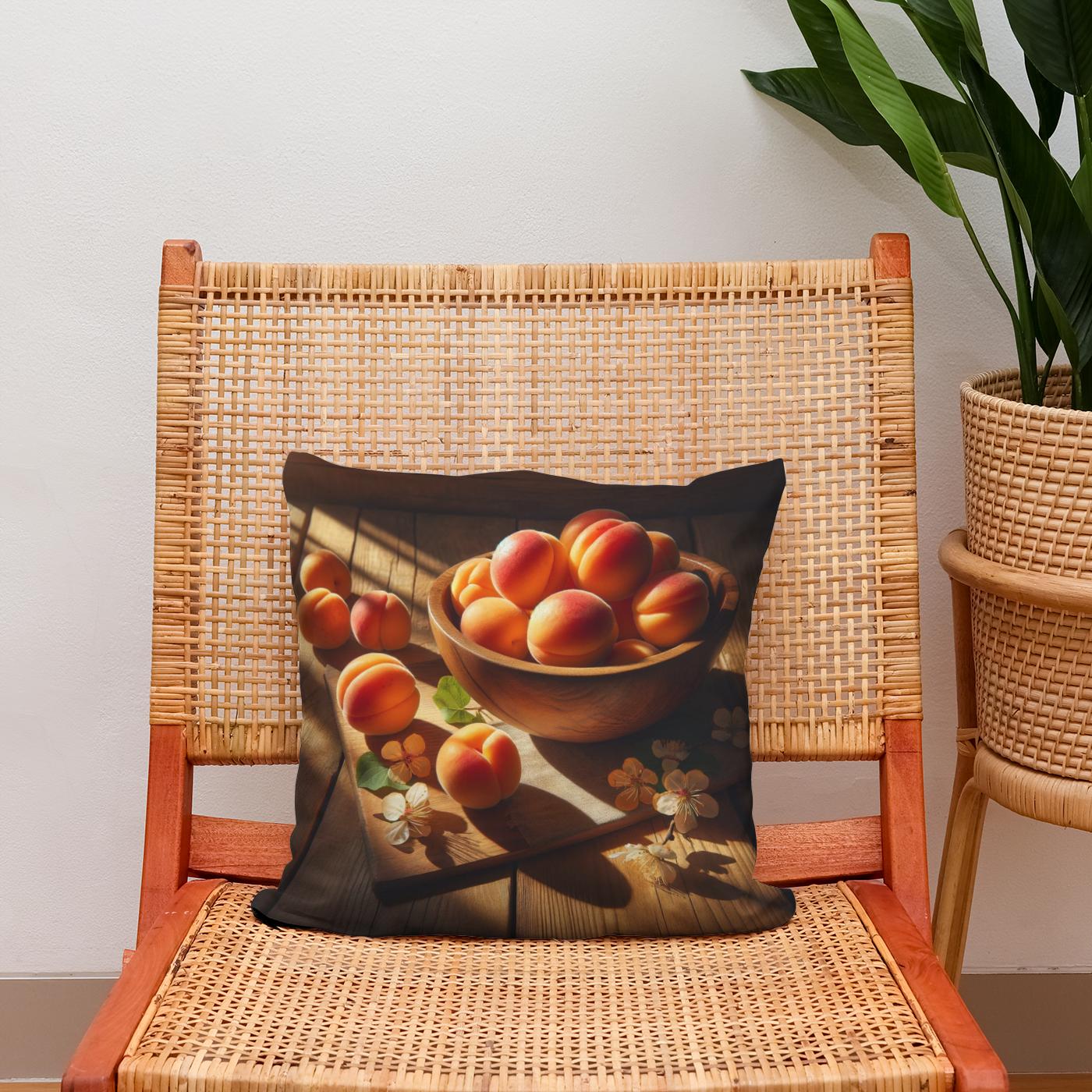 Sunlit Apricots Cotton Cushion