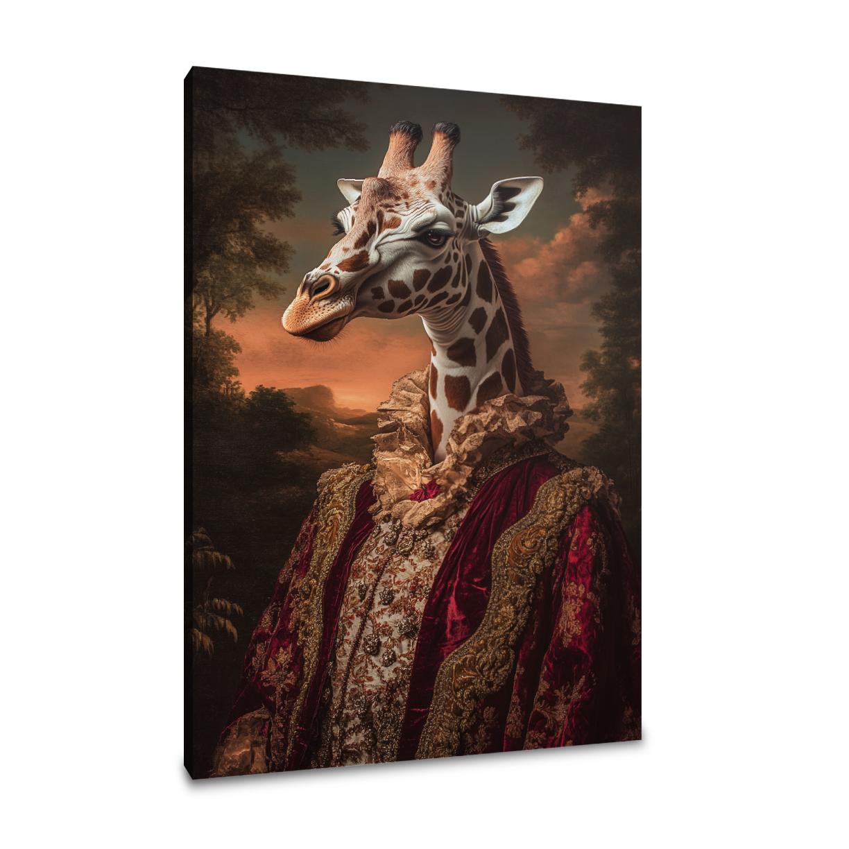 Noble Giraffe Royalty Canvas