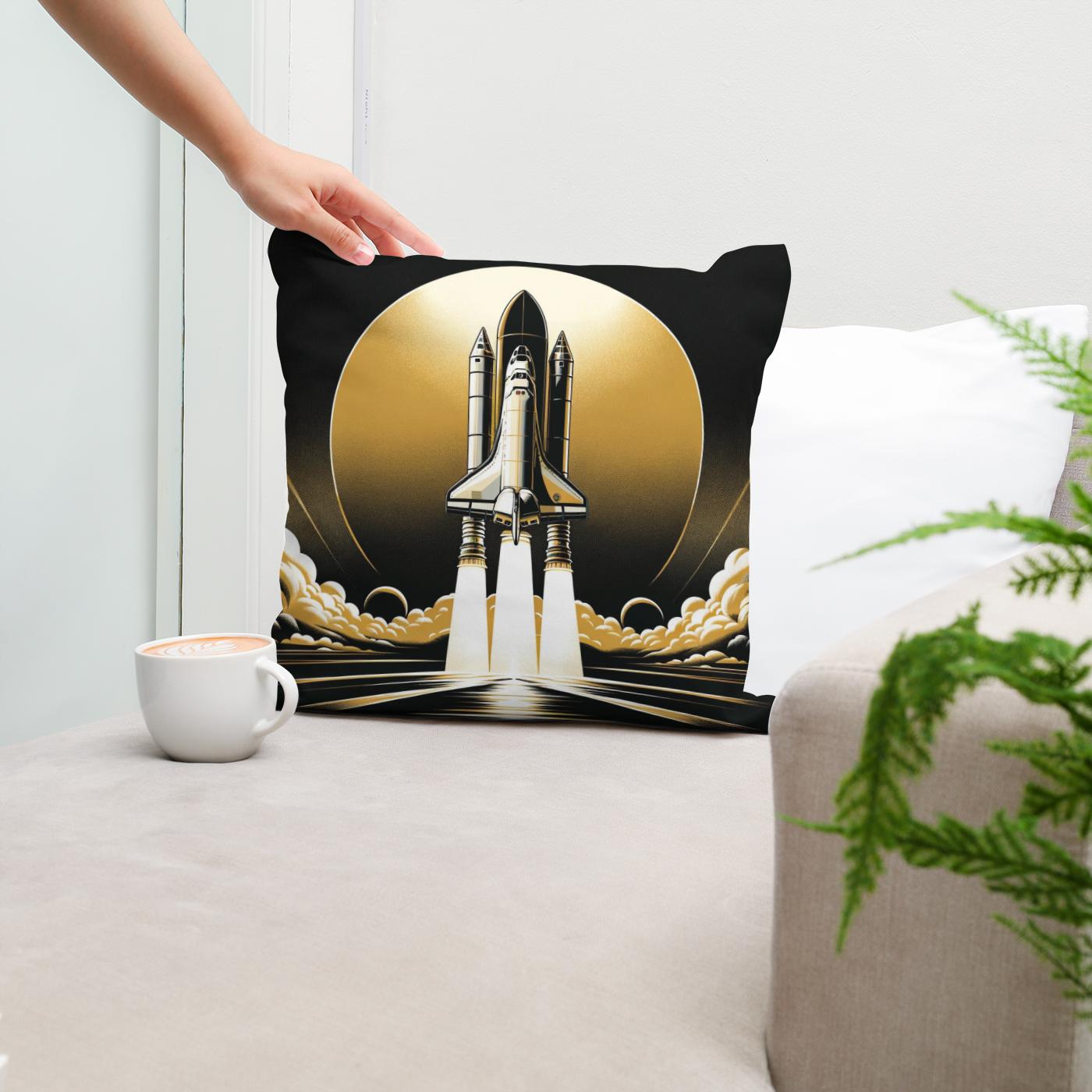 Golden Ascent Odyssey Cotton Cushion