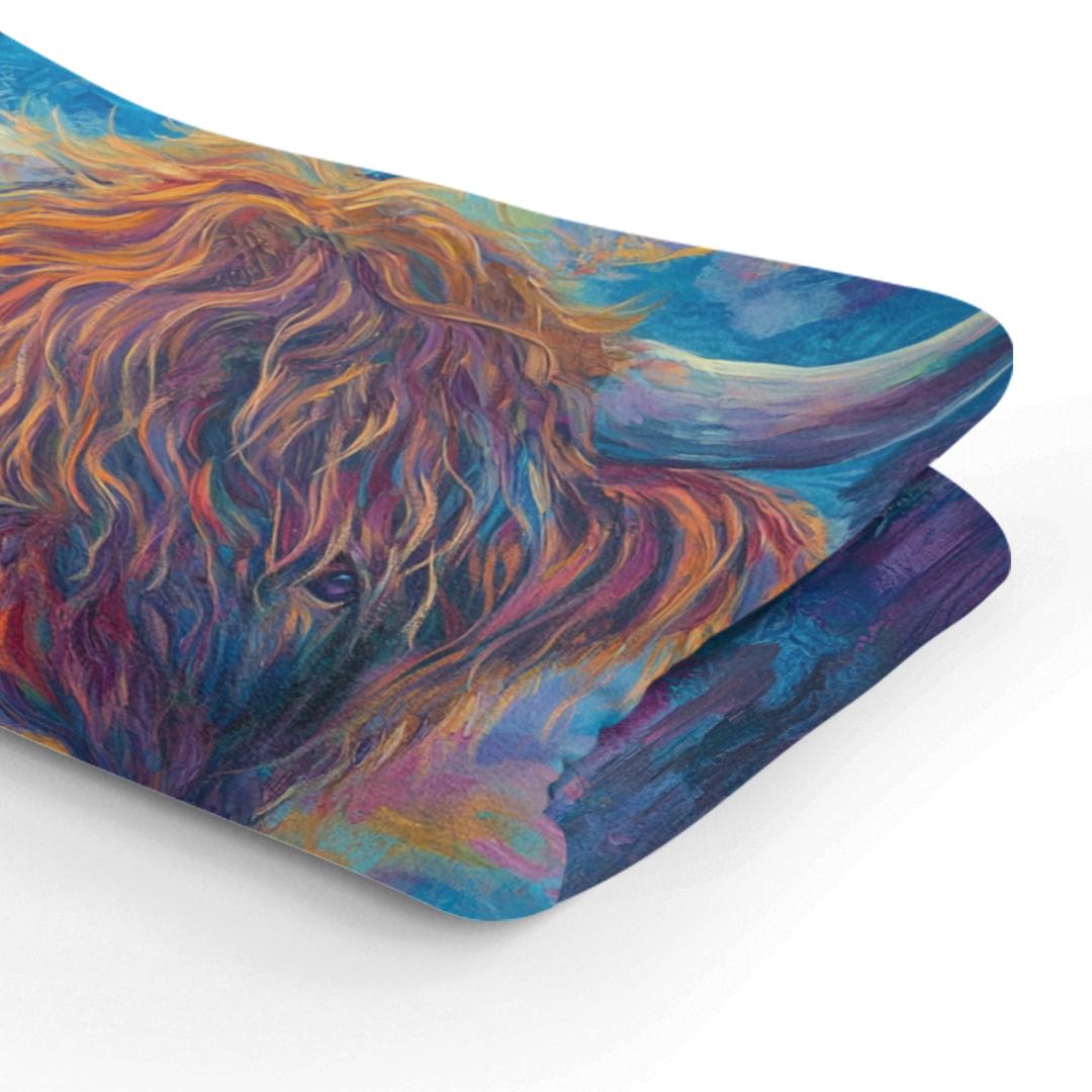 Twilight Highland Cow Blanket