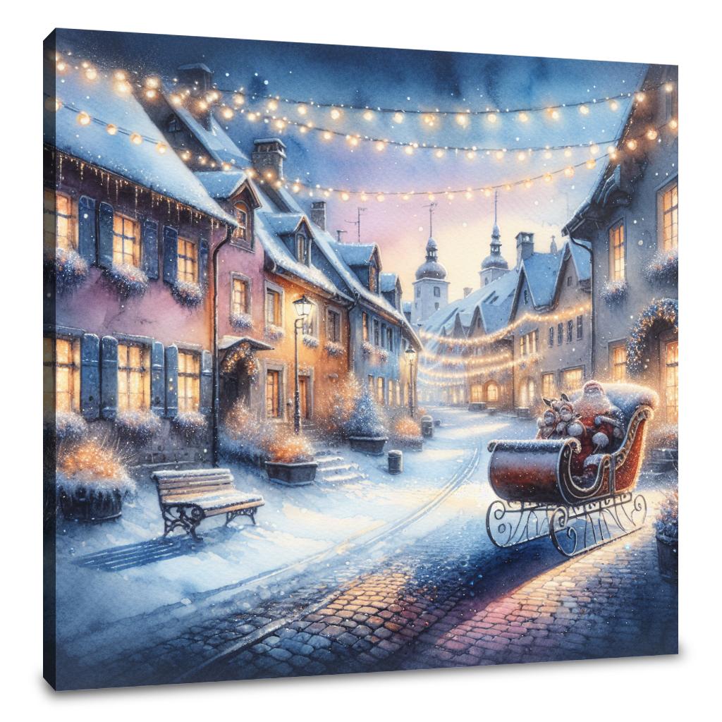 Melancholic Winter's Reflection Canvas