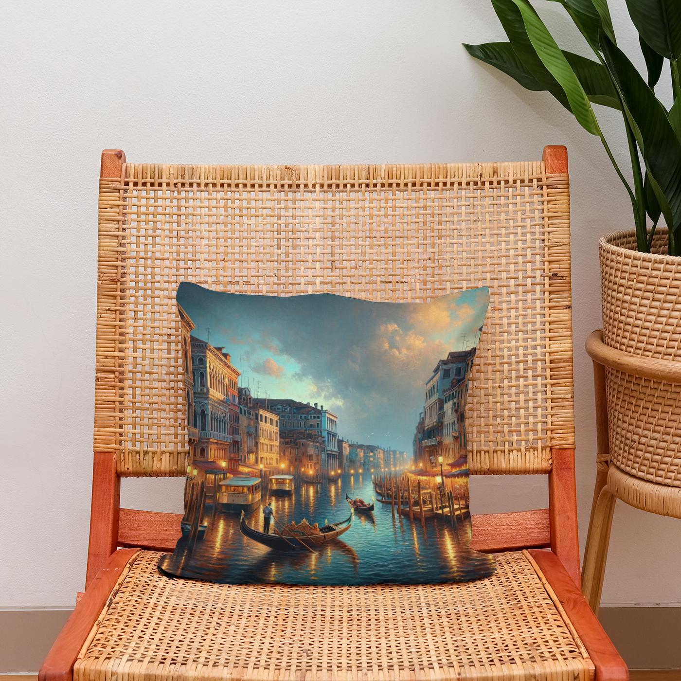 Venetian Evening Serenade Cotton Cushion