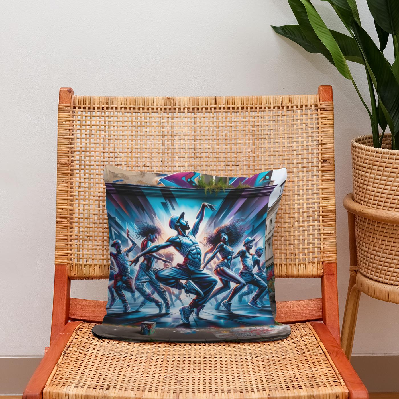 Dance of the Streets Cotton Cushion