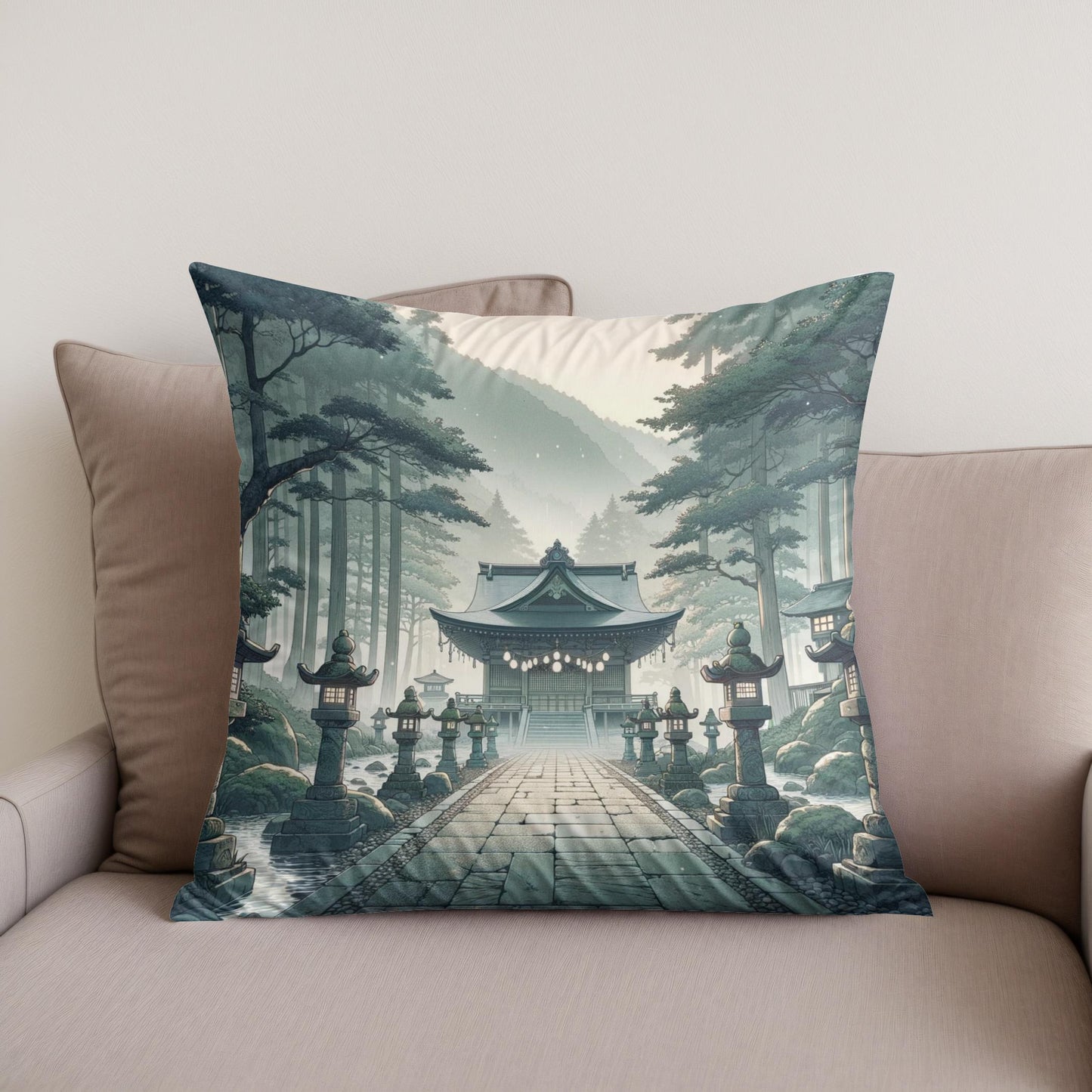 Misty Shrine Cotton Cushion