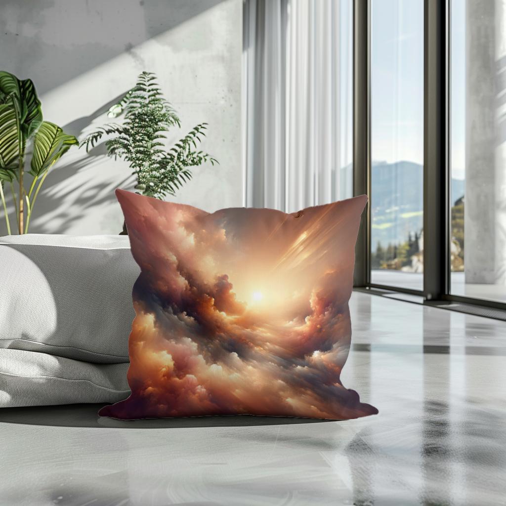 Golden Hour Serenity Cotton Cushion