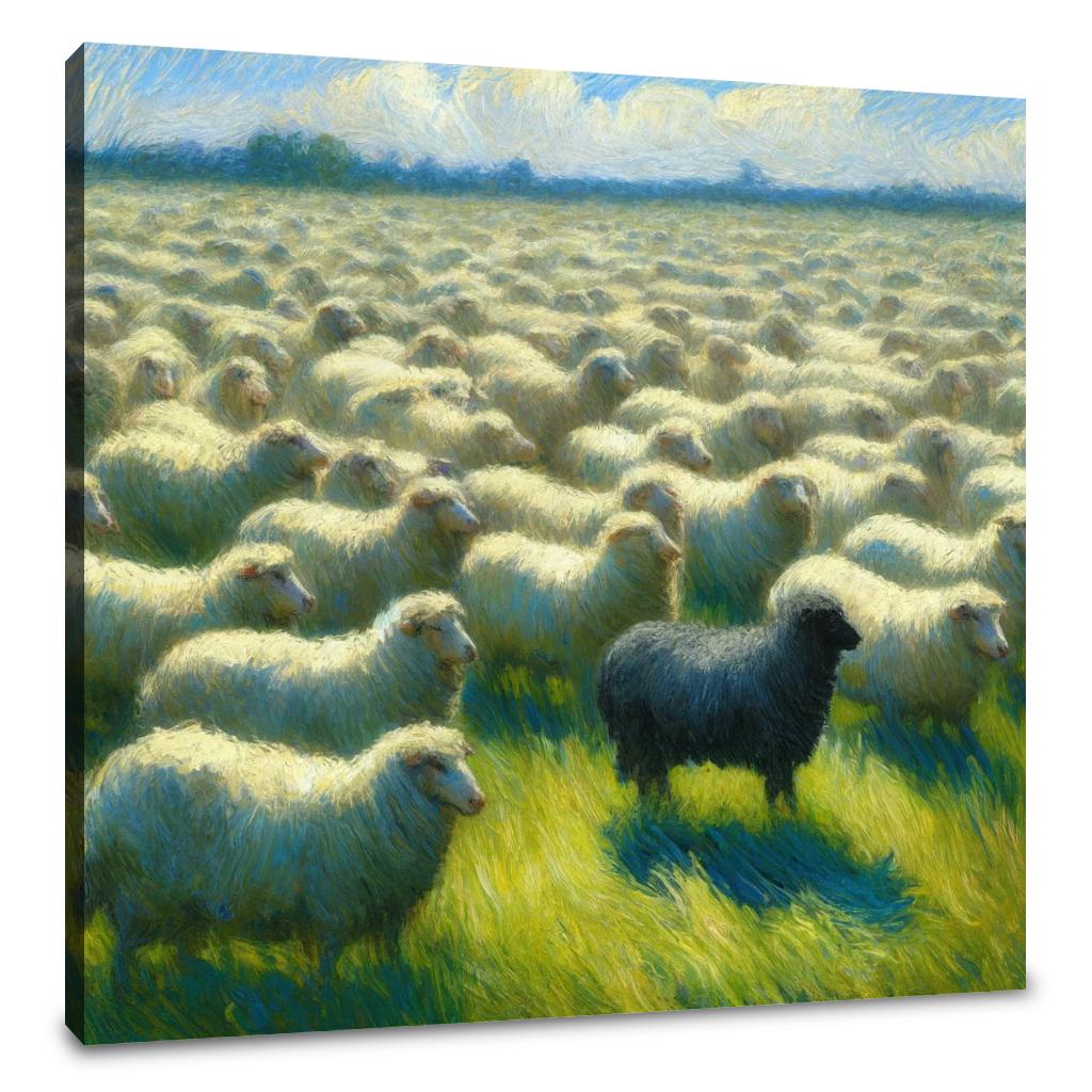 Singular Contrast Sheep Canvas