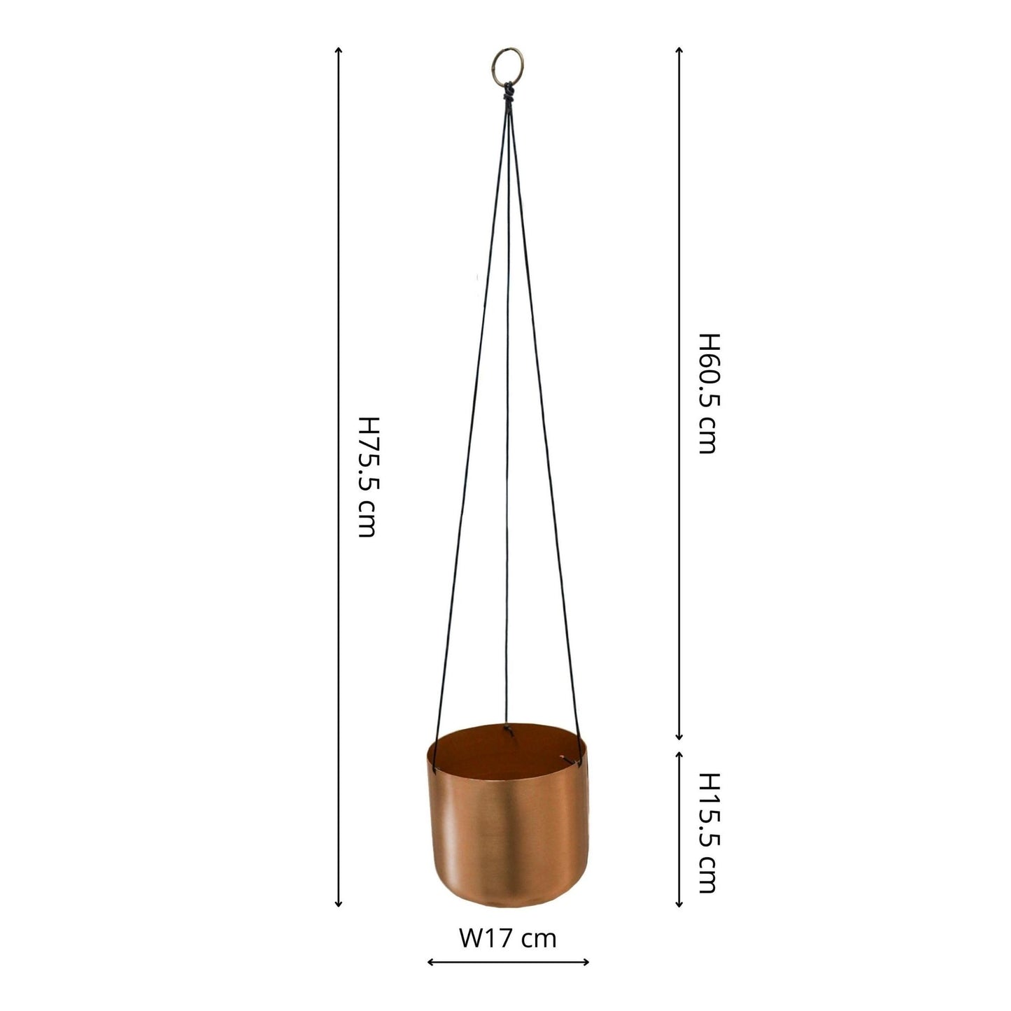 TheFoalyard Ivyline Kew Royal Botanic Gardens Matt Copper Hanging Planter with Hook