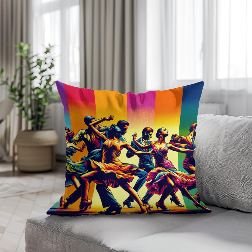 Vibrant Dance Spectrum Cotton Cushion
