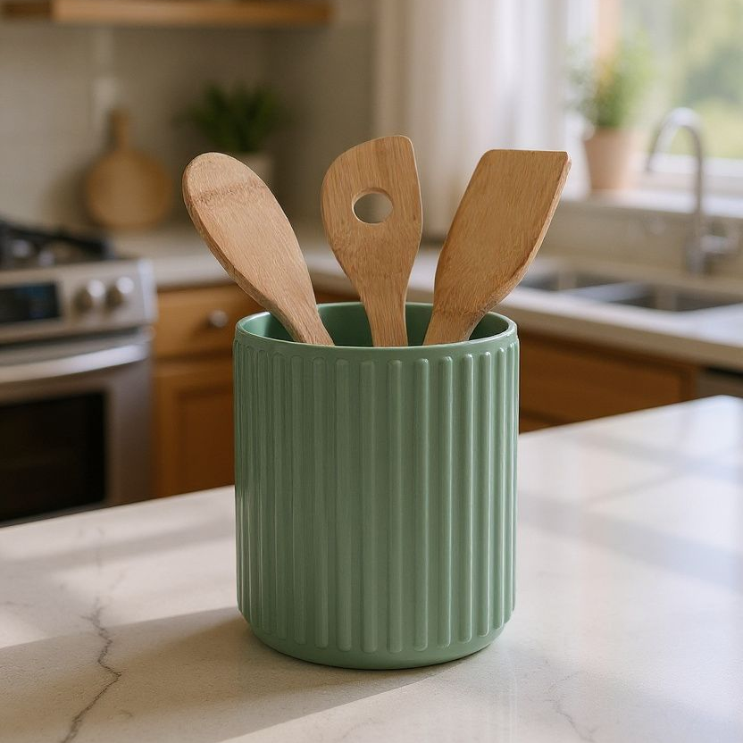 RibWeave Hygge Utensil Holder | Minimalist Kitchen Storage