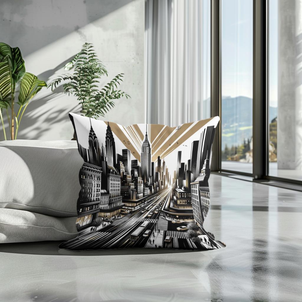 City Pulse: Urban Rhythms Cotton Cushion