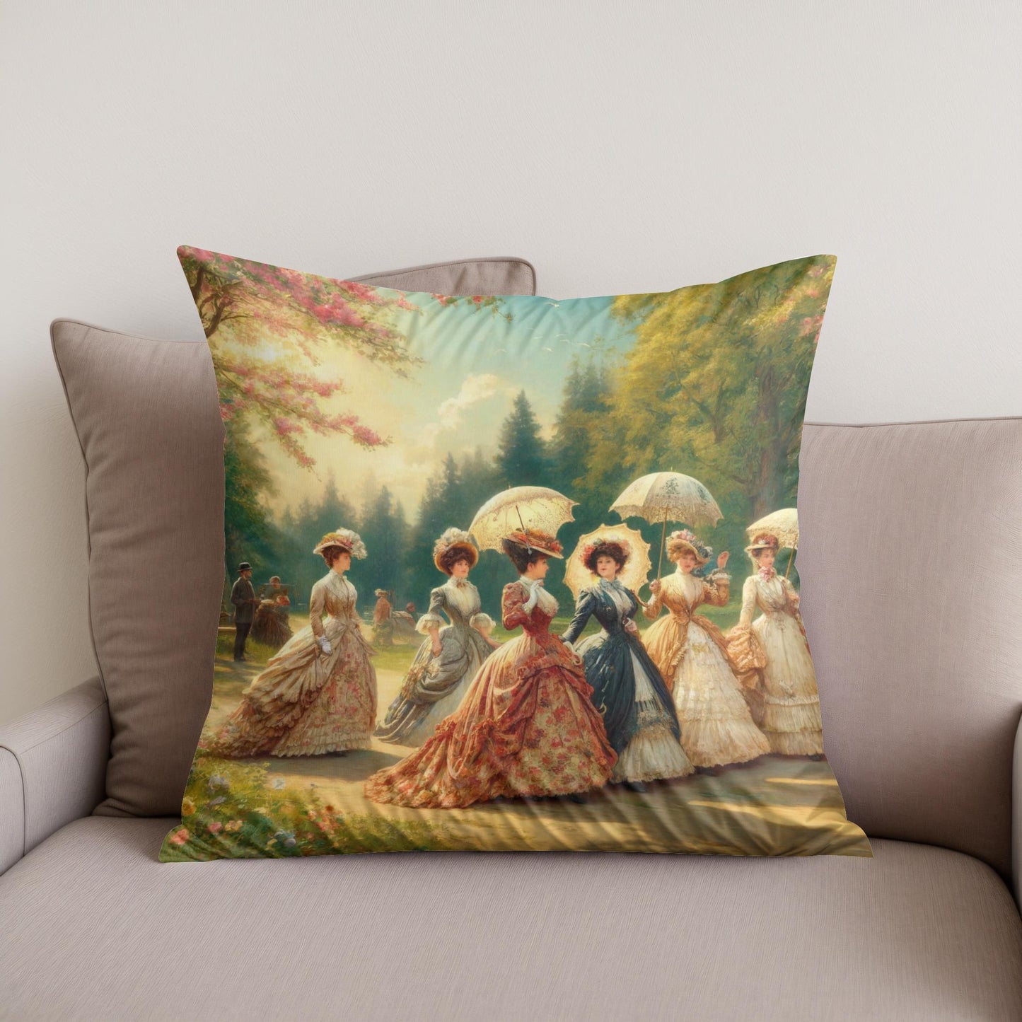 Victorian Spring Elegance Cotton Cushion