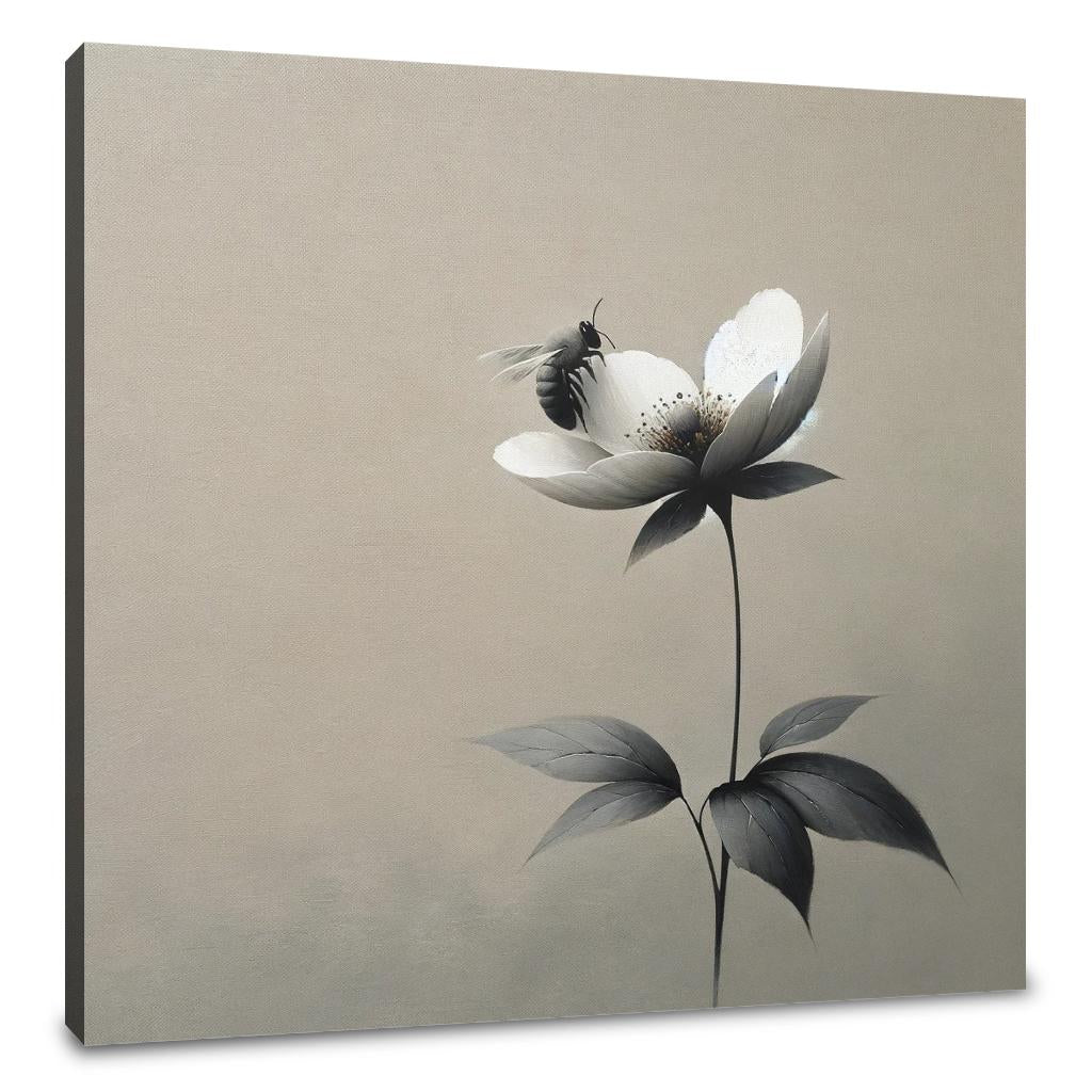 Solitude in Bloom Bee Canvas