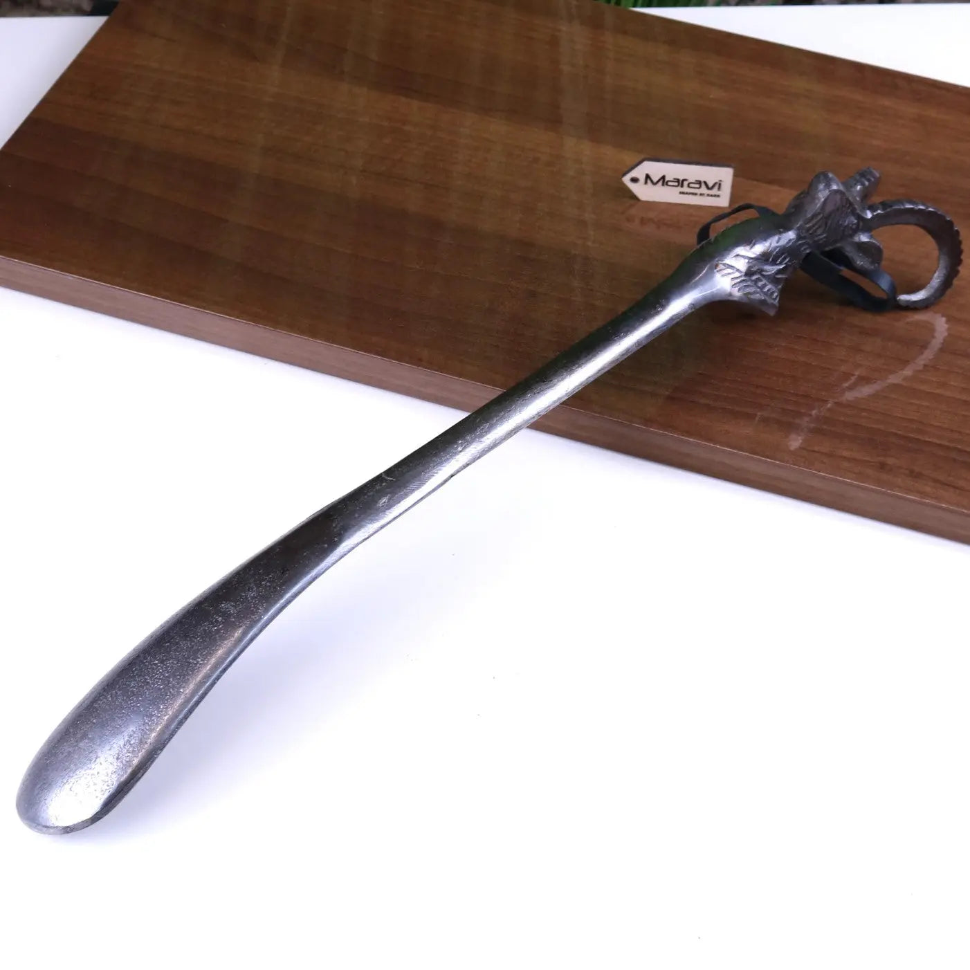 Kasha Ram's Head Antique Style Shoe Horn Gunmetal