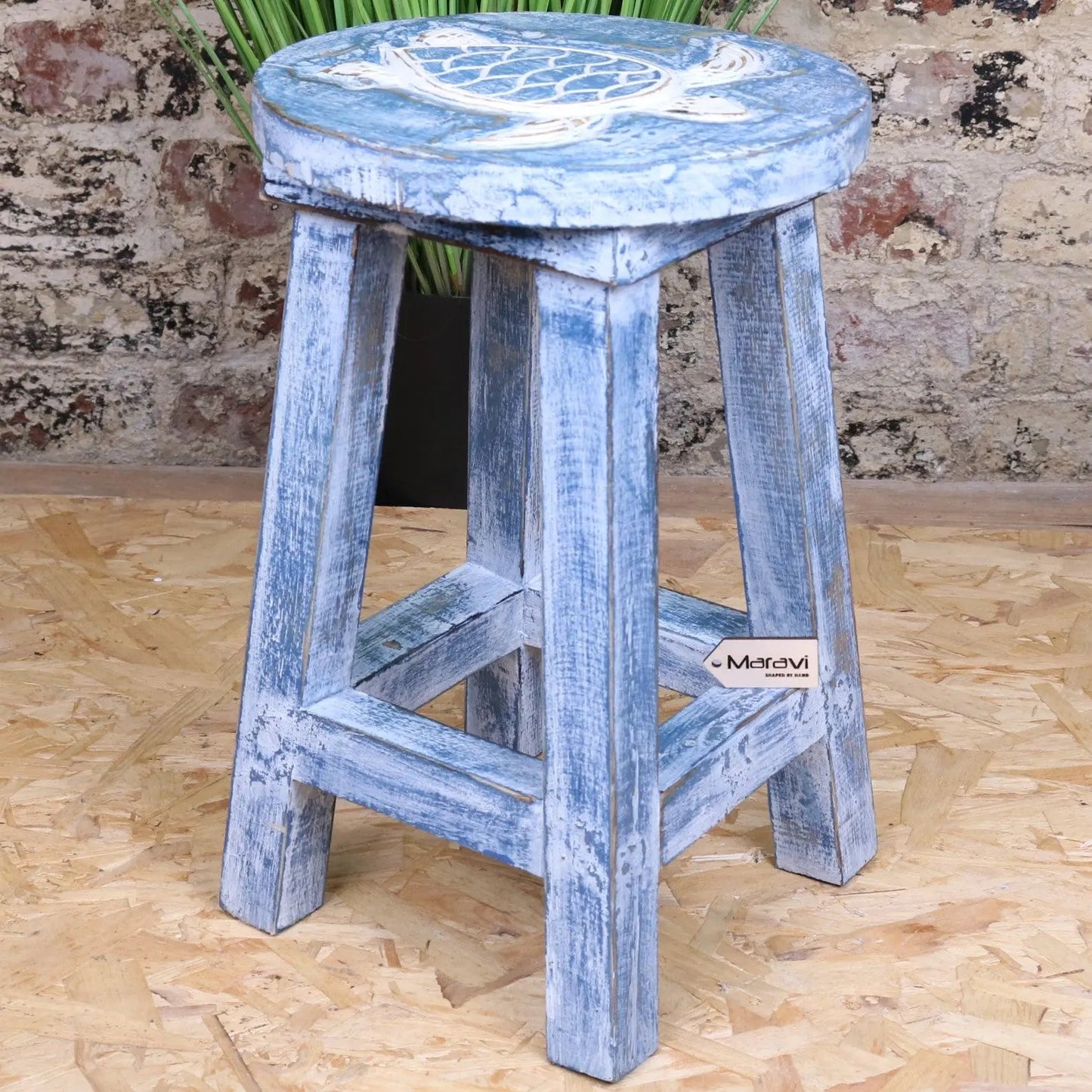 Kavi Kids Wooden Stool 25cm Turtle Design