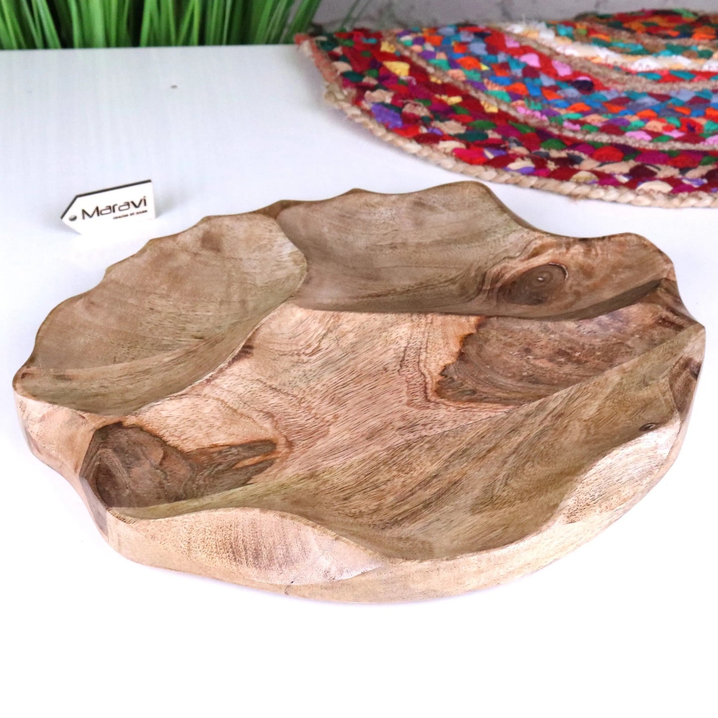 Kavira Divided Serving Dish Mango Wood
