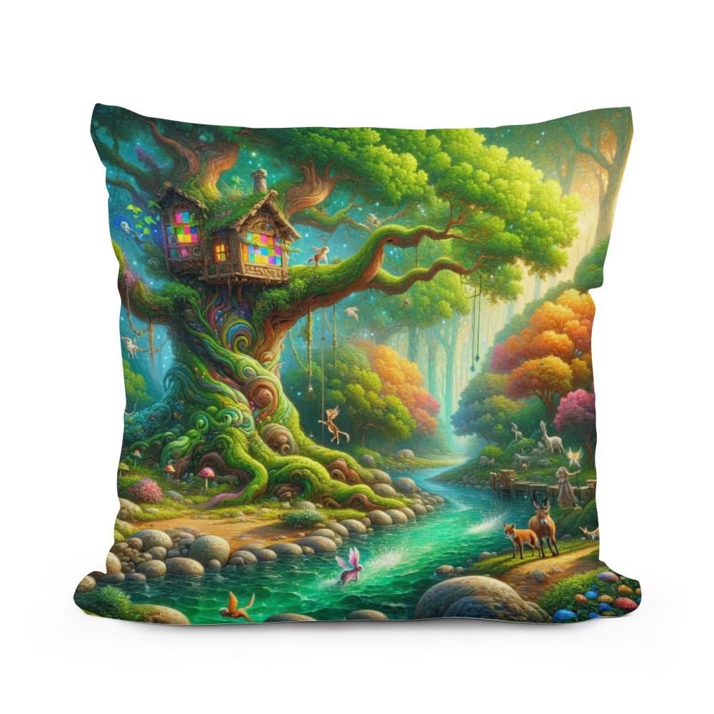 Enchanted Nature's Playground Cotton Cushion