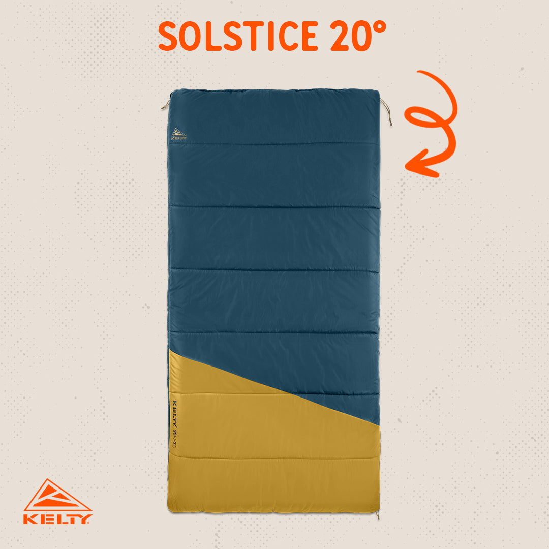 Kelty Solstice 20°F (-7°C) Synthetic Sleeping Bag - One Size - Midnight Navy/Woodthrush
